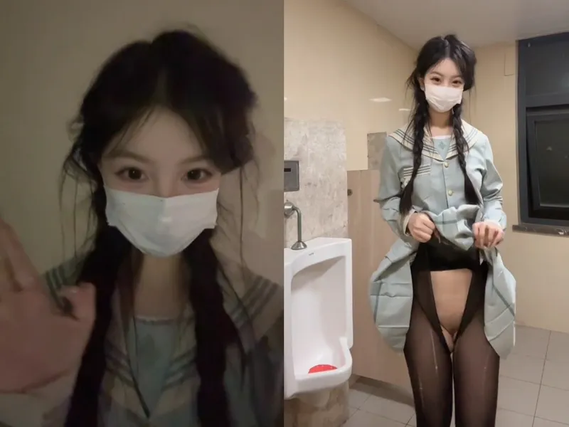 Cô bạn gái sinh viên cấp 3 live thẩm du trong nhà vệ sinh nam p2